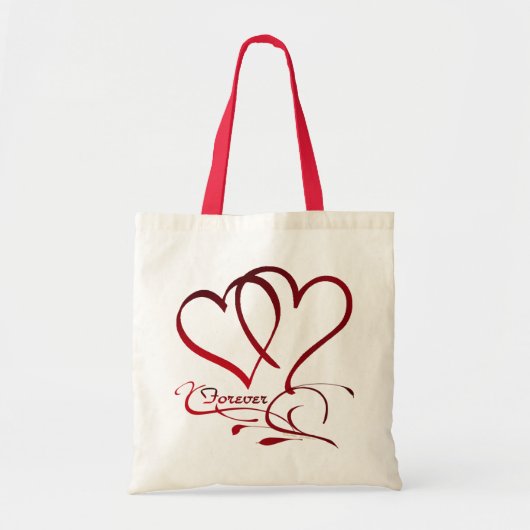 Forever Hearts Red op White Tote Bag (Voorkant)