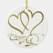 Forever Hecht Goud editable achtergrondkleuren Keramisch Ornament (Voorkant)