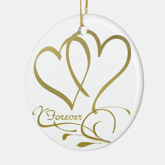 Forever Hecht Goud editable achtergrondkleuren Keramisch Ornament (Links)