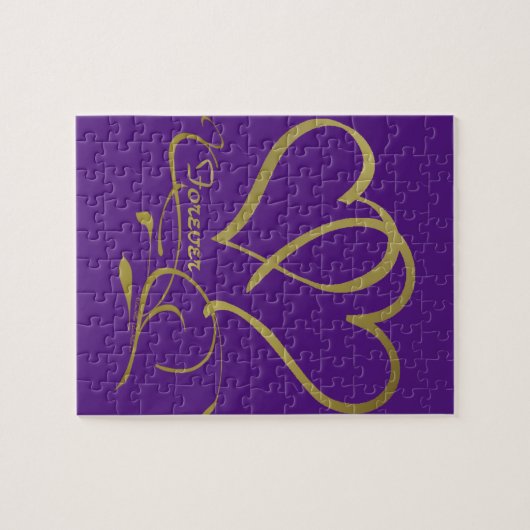 Forever Hecht Goud editable achtergrondkleuren Legpuzzel (Horizontaal)