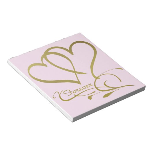 Forever Hecht Goud editable achtergrondkleuren Notitieblok (Schuin)