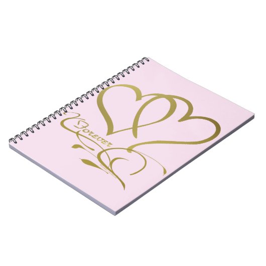 Forever Hecht Goud editable achtergrondkleuren Notitieboek (Linkerzijde)