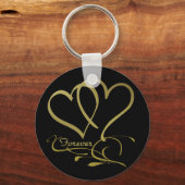 Forever Hecht Goud editable achtergrondkleuren Sleutelhanger (Voorkant)