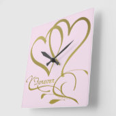 Forever Hecht Goud editable achtergrondkleuren Vierkante Klok (Hoek)