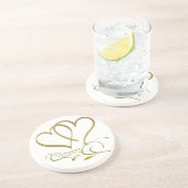 Forever Hecht Goud editable achtergrondkleuren Zandsteen Onderzetter (Zijkant)