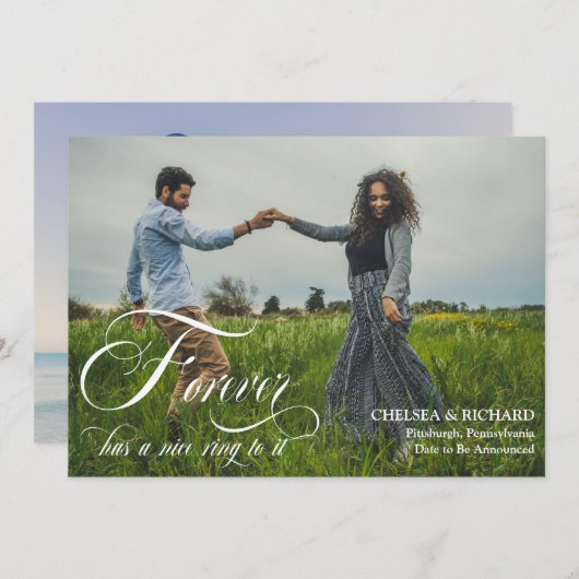Forever heeft een aangename Ring aan het 2 Foto Ve Aankondiging (Voorkant / Achterkant)