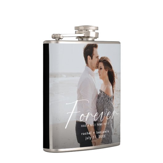 Forever heeft een aardig ring Modern Foto Verlovin Heupfles (Rechts)