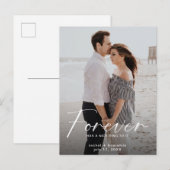 Forever heeft een mooi ringfoto Verloving Modern S Aankondigingskaart (Voorkant / Achterkant)