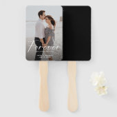 Forever heeft een mooi ringfoto Verloving Modern S Handwaaier (Voorkant en achterkant)