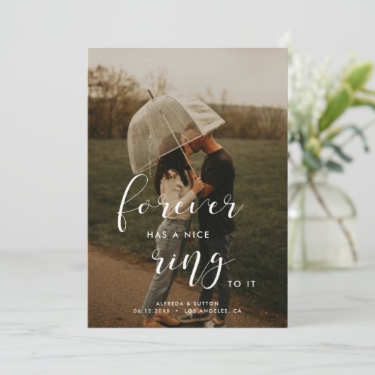 Forever heeft een mooie ring. Eenvoudig en elegant Aankondiging (Staand voorkant)