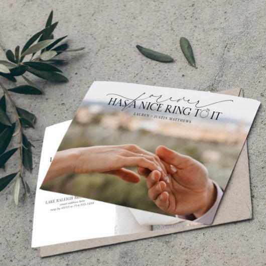 Forever heeft een mooie ring Elegant 2 foto Verlov Aankondiging