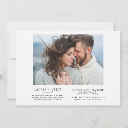 Forever heeft een mooie ring elegante 2 foto bruil aankondiging (Achterkant)