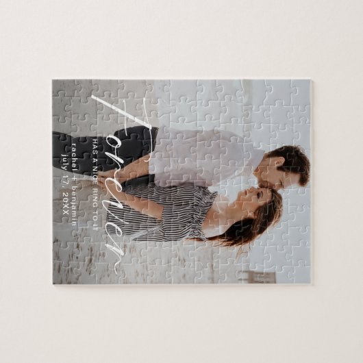 Forever heeft een mooie ring Foto Verloving Modern Legpuzzel (Horizontaal)