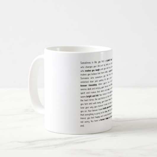 Forever heeft geen einde koffiemok (Voorkant links)