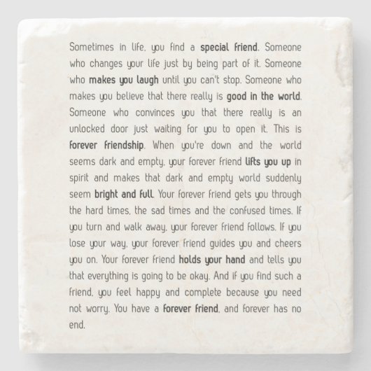 Forever heeft geen einde stenen onderzetter (Voorkant)