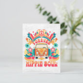 Forever Hippie Soul - Kleurrijke Bus Feestdagenkaart (Staand voorkant)