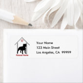 Forever Home Black Pitbull Logo Etiket (Insitu)