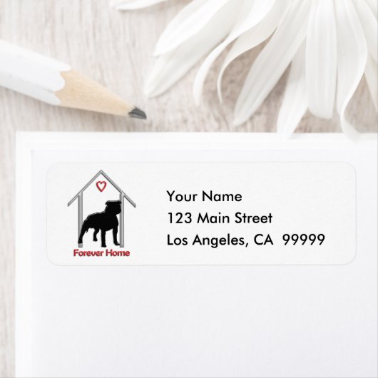 Forever Home Black Pitbull Logo Etiket (Insitu)