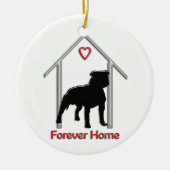 Forever Home Black Pitbull Logo Keramisch Ornament (Voorkant)