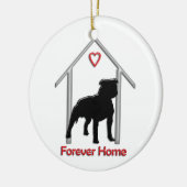 Forever Home Black Pitbull Logo Keramisch Ornament (Links)