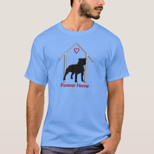 Forever Home Black Pitbull Logo T-shirt (Voorkant)
