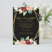 Forever Home Fund Zwart Goud Geometrisch Bloemen Informatiekaartje (Staand voorkant)