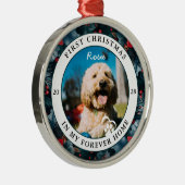 Forever Home Hond's Eerste Kerstdag Metalen Ornament (Rechts)
