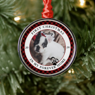 Forever Home Hond's Eerste Kerstdag Metalen Ornament
