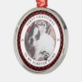 Forever Home Hond's Eerste Kerstdag Metalen Ornament (Links)