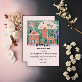 Forever Home Pastel Hearts Adoptie Foster Shower Bedankkaart