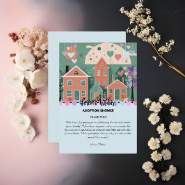 Forever Home Pastel Hearts Adoptie Foster Shower Bedankkaart