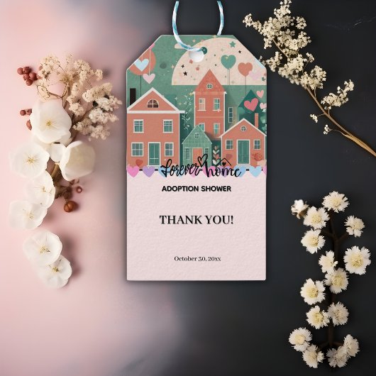 Forever Home Pastel Hearts Adoptie Foster Shower Cadeaulabel