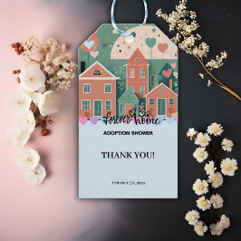 Forever Home Pastel Hearts Adoptie Foster Shower Cadeaulabel