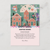 Forever Home Pastel Hearts Adoptie Foster Shower Informatiekaartje (Voorkant)