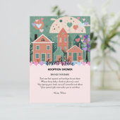 Forever Home Pastel Hearts Adoptie Foster Shower Informatiekaartje (Staand voorkant)