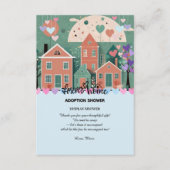 Forever Home Pastel Hearts Adoptie Foster Shower Informatiekaartje (Voorkant)