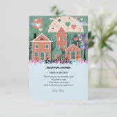 Forever Home Pastel Hearts Adoptie Foster Shower Informatiekaartje (Staand voorkant)