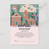 Forever Home Pastel Hearts Adoptie Foster Shower Informatiekaartje (Voorkant)