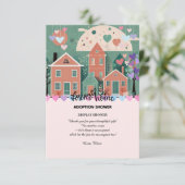 Forever Home Pastel Hearts Adoptie Foster Shower Informatiekaartje (Staand voorkant)