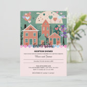 Forever Home Pastel Hearts Adoptie Foster Shower Kaart (Staand voorkant)