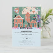 Forever Home Pastel Hearts Adoptie Foster Shower Kaart (Staand voorkant)