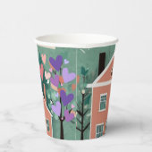 Forever Home Pastel Hearts Adoptie Foster Shower Papieren Bekers (Rechts)