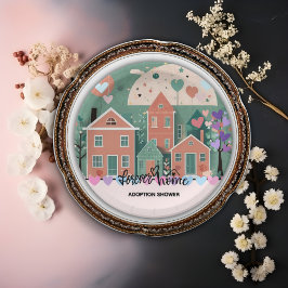 Forever Home Pastel Hearts Adoptie Foster Shower Papieren Bordje