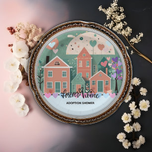 Forever Home Pastel Hearts Adoptie Foster Shower Papieren Bordje