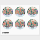 Forever Home Pastel Hearts Adoptie Foster Shower Ronde Sticker (Vel)