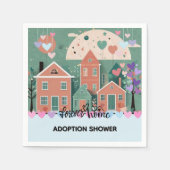 Forever Home Pastel Hearts Adoptie Foster Shower Servet (Voorkant)