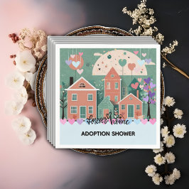 Forever Home Pastel Hearts Adoptie Foster Shower Servet