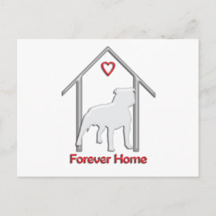 Forever Home White Pitbull Logo Briefkaart