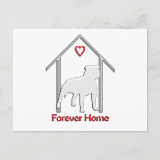 Forever Home White Pitbull Logo Briefkaart (Voorkant)