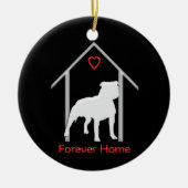 Forever Home White Pitbull Logo Keramisch Ornament (Voorkant)